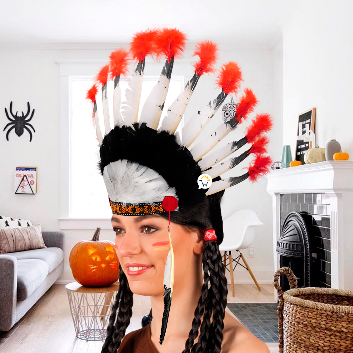 Penacho Indio Jefe Pluma Diadema C2010